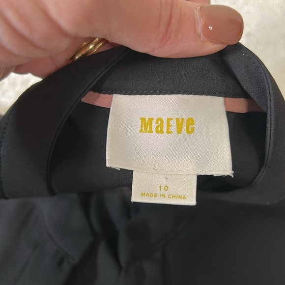 Anthropologie Maeve Chiffon Crossover Long‎ Sleeve Top blouse Size 10 - Picture 6 of 6